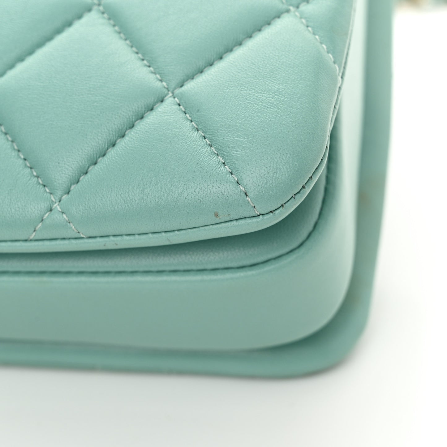 Lambskin Quilted Small Trendy CC Flap Dual Handle Bag Light Blue