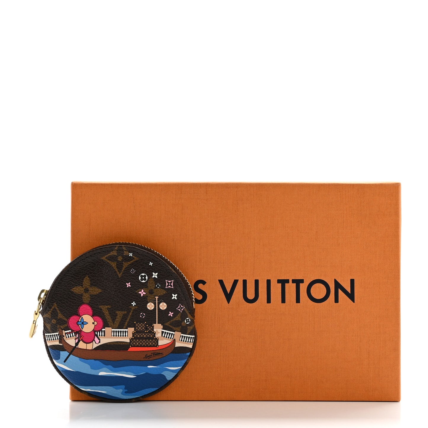 Monogram 2019 Christmas Animation Round Coin Purse Blue