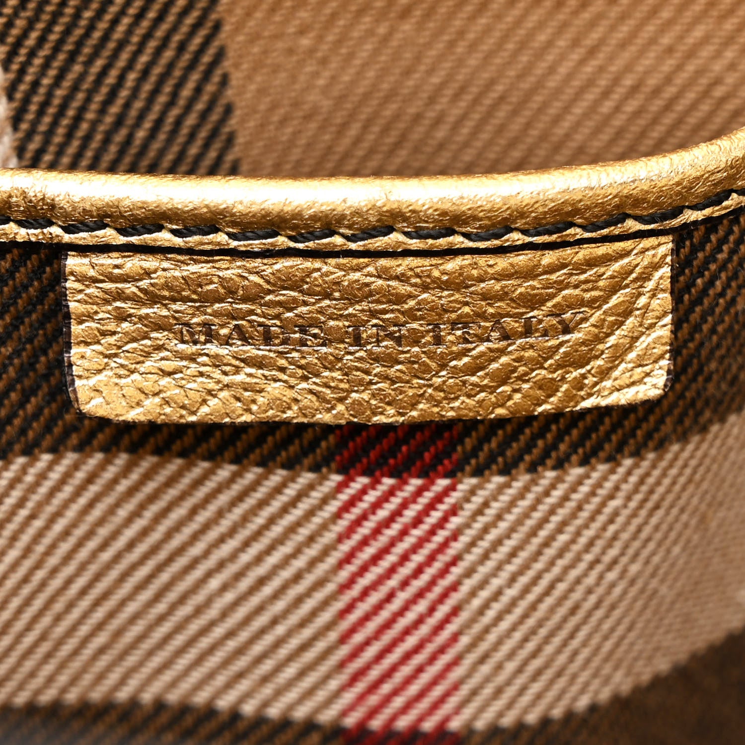 Burberry Metallic Soft Grain Calfskin Medium Buckle Tote Gold 7 of 12