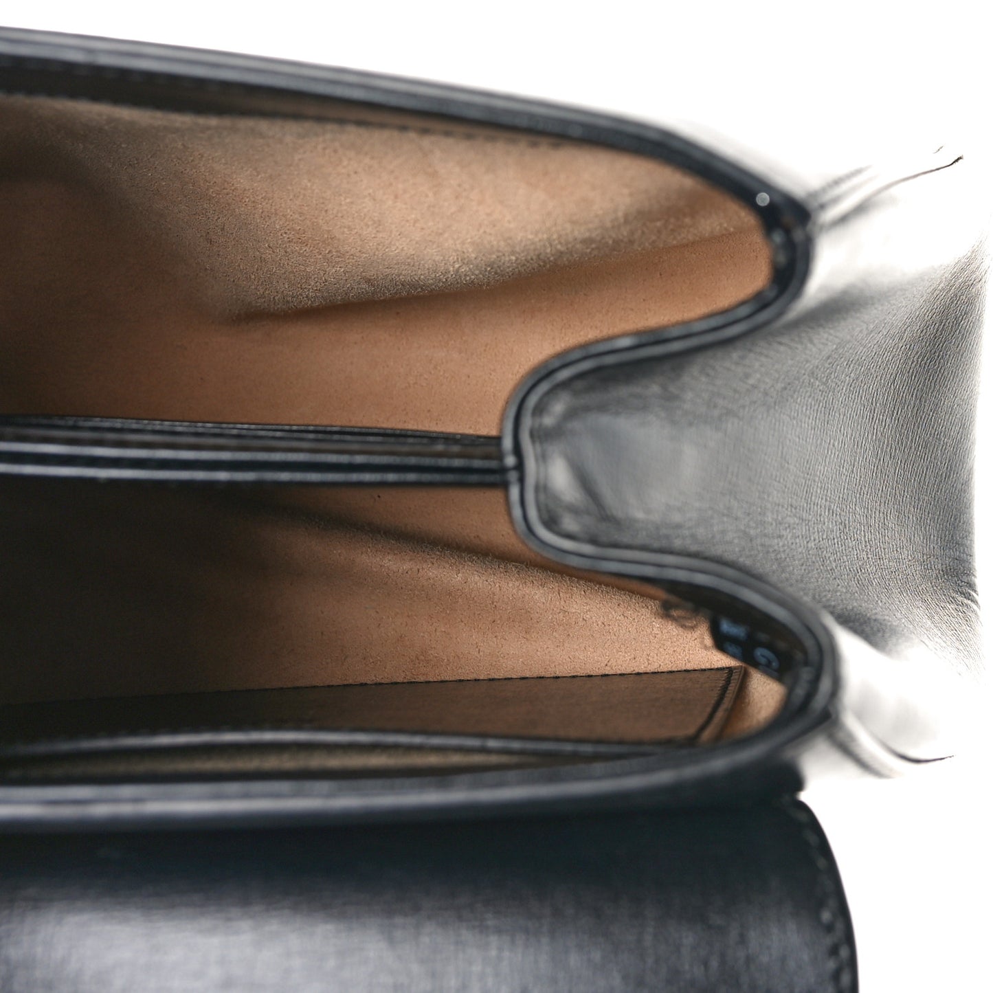 Glazed Textured Calfskin Mini Horsebit 1955 Top Handle Flap Bag Black