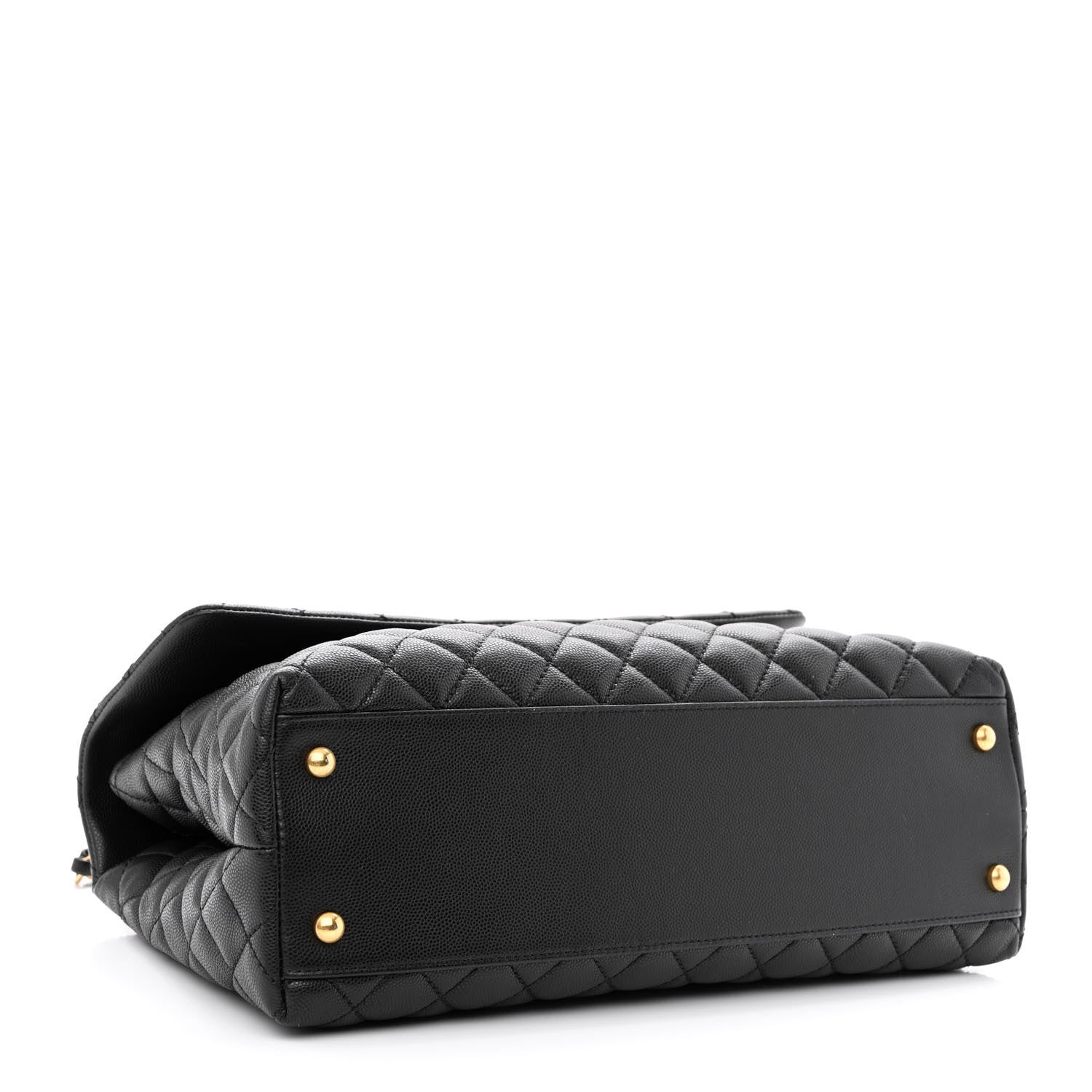 Chanel Caviar Lizard Quilted Medium Coco Handle Flap Black 4 of 10
