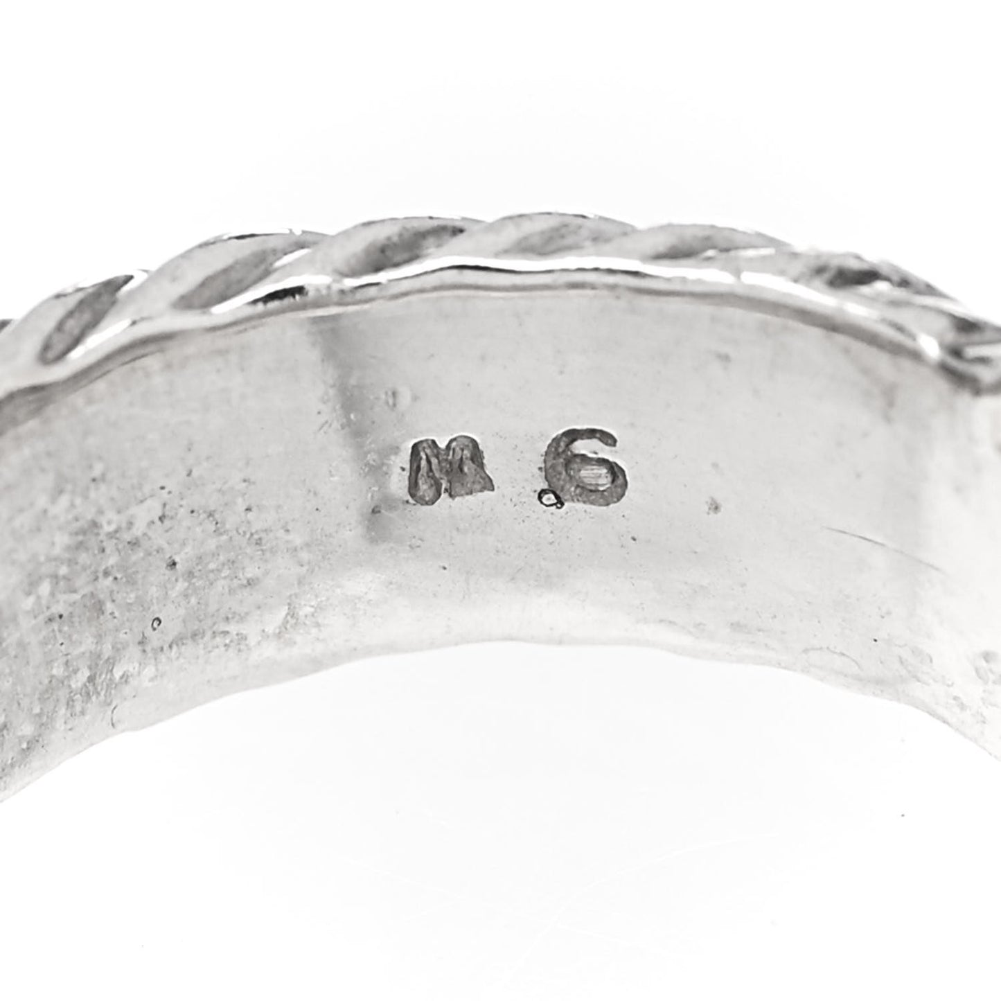 Sterling Silver 18K Yellow Gold Diamond 8mm Metro Cable Ring 52 6