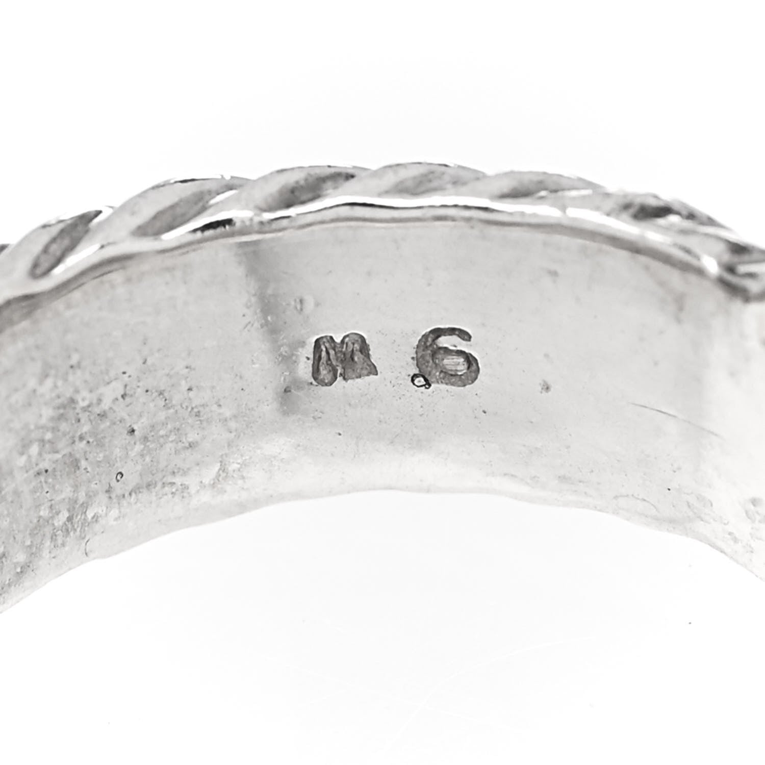 David Yurman Sterling Silver 18K Yellow Gold Diamond 8mm Metro Cable Ring 52 6 5 of 5