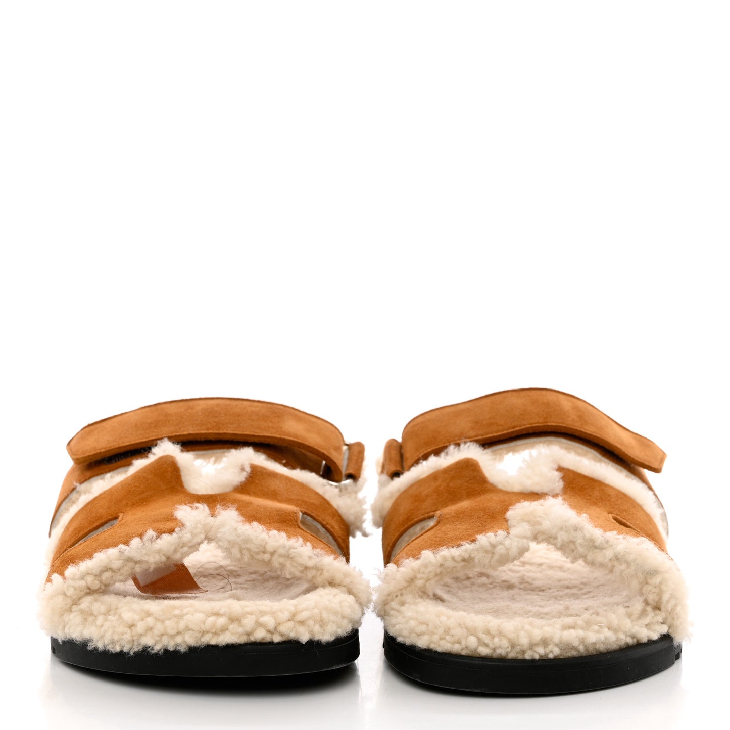 Suede Goatskin Woolskin Womens Chypre Sandals 39 Brun Fume Ecru