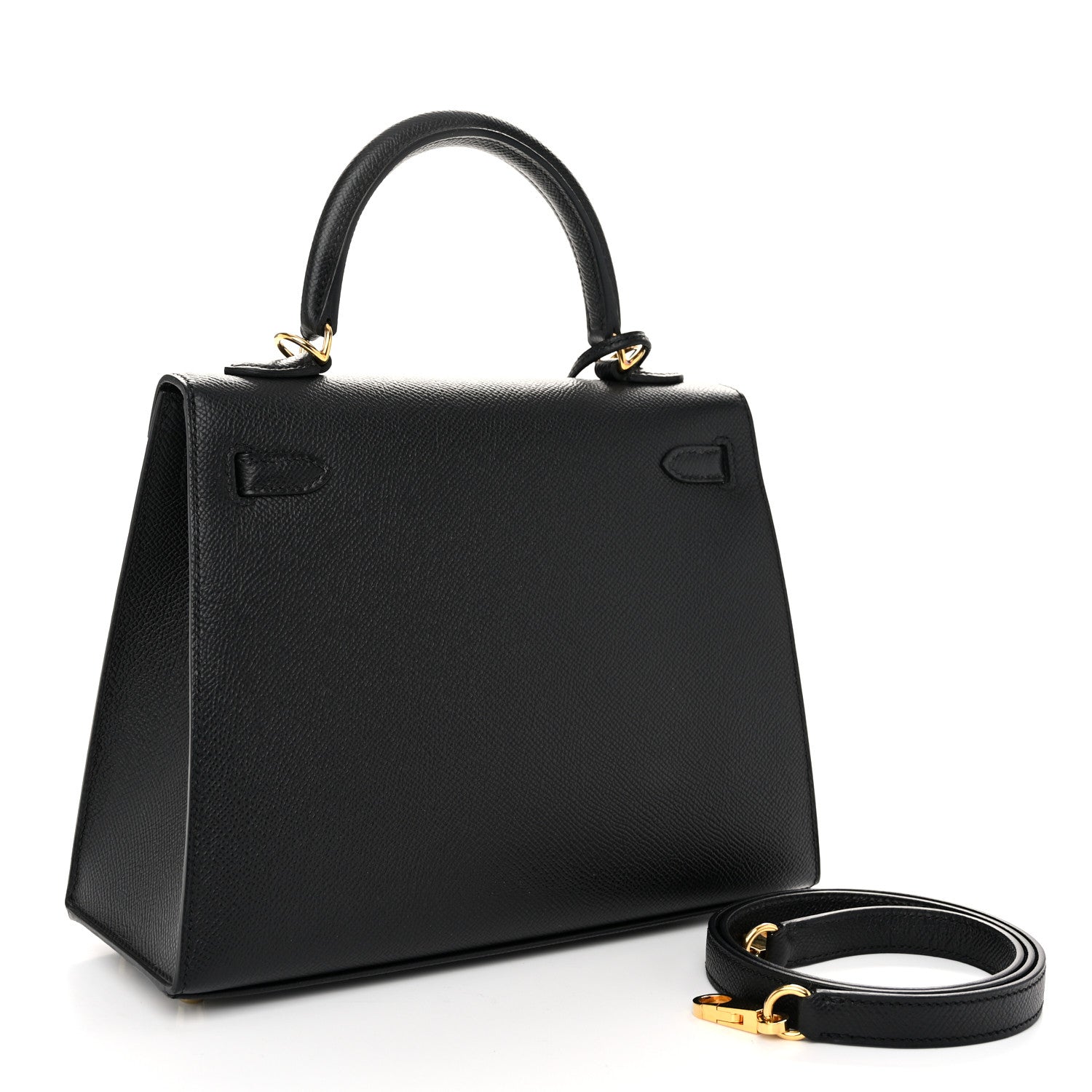 Hermes Epsom Horseshoe Kelly Sellier 25 Black Rouge Grenat 3 of 11