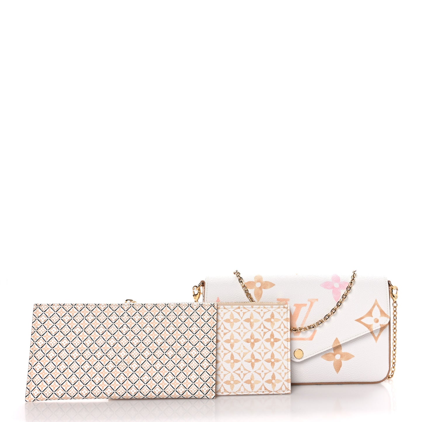 Monogram Giant By The Pool 2.0 Felicie Pochette Chain Wallet Beige