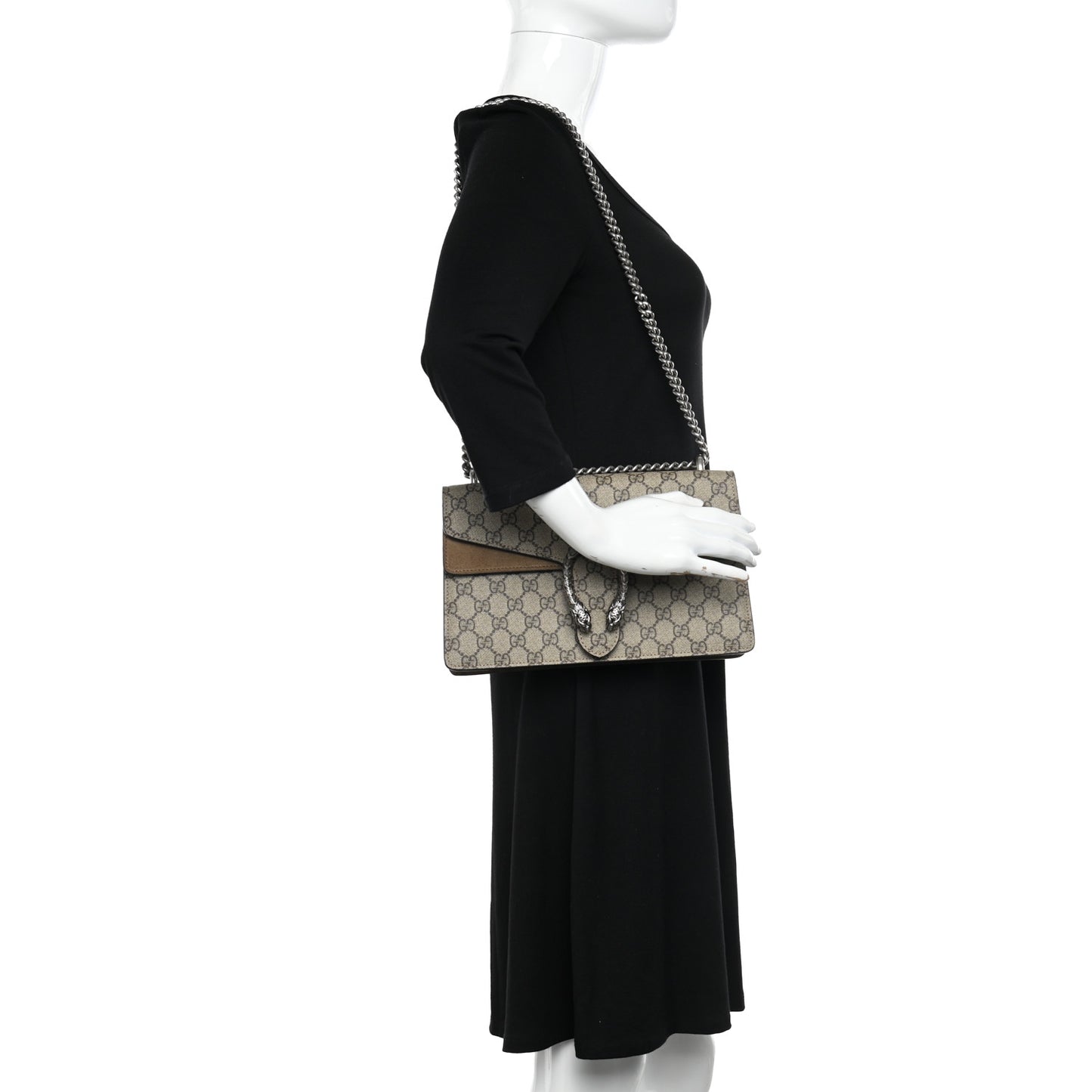 GG Supreme Monogram Small Dionysus Shoulder Bag Taupe