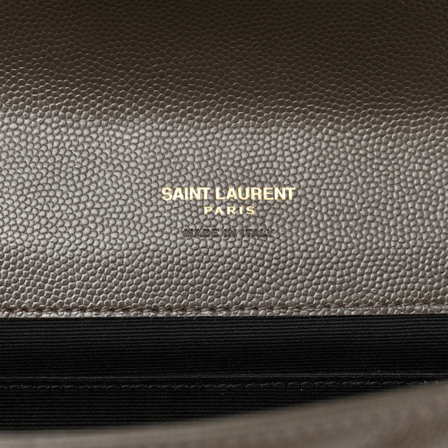 Grain De Poudre Matelasse Chevron Monogram Envelope Clutch Earth