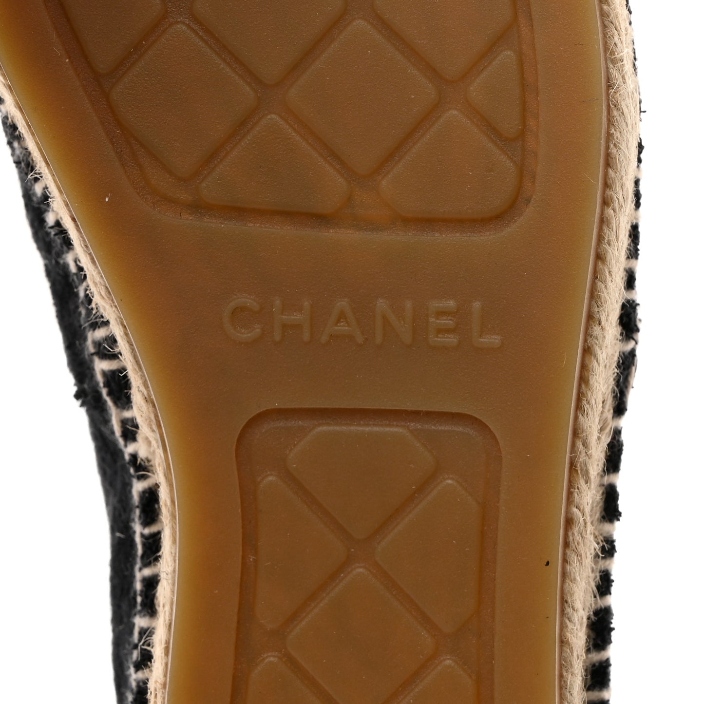 Cotton Lambskin CC Espadrilles 39 Black White