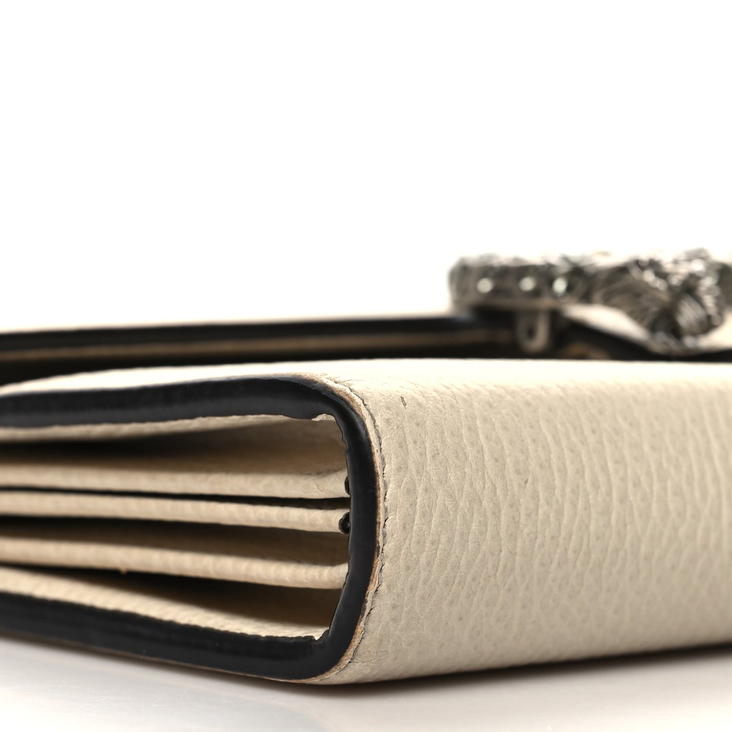 Dollar Calfskin Mini Dionysus Chain Wallet Mystic White