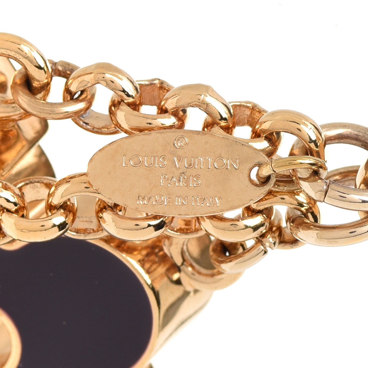 Metal Enamel Fleur De Monogram Bag Charm Dore