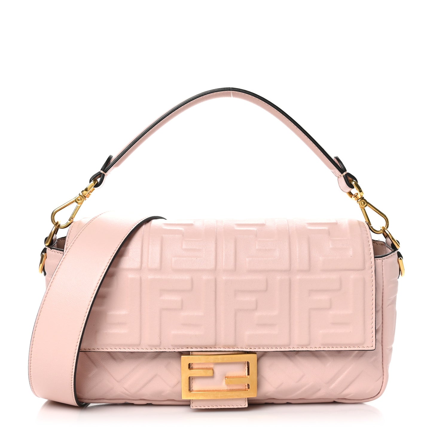 Nappa FF 1974 Embossed Baguette Rosa Bourbon