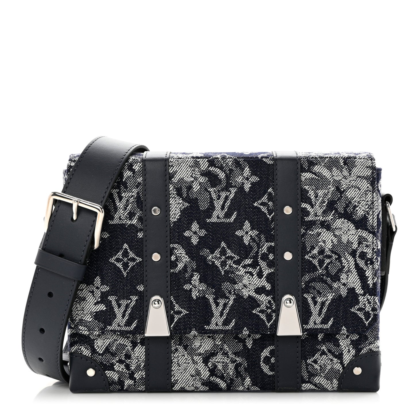 Monogram Tapestry Trunk Messenger Bleu