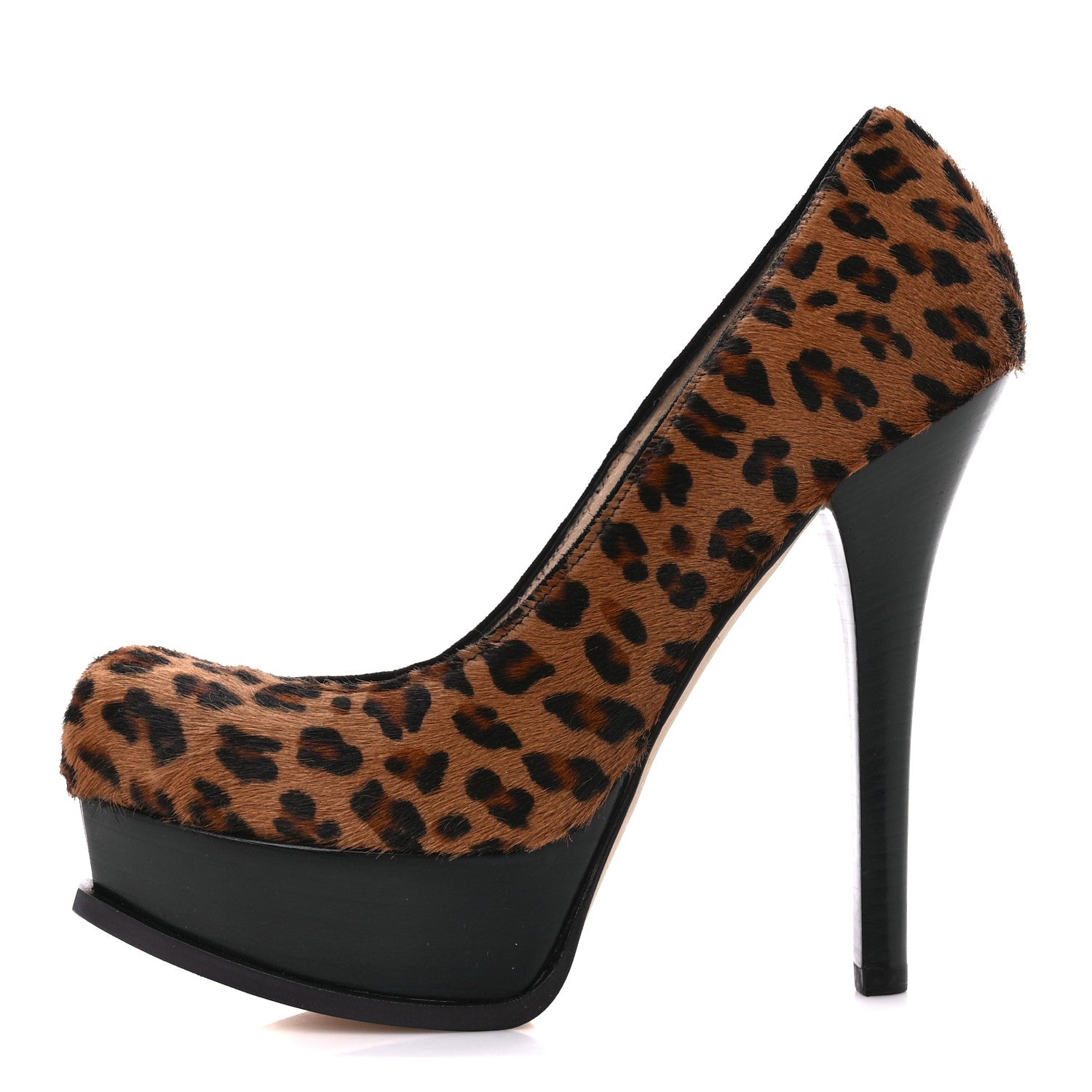 Fendi Pony Hair Leopard Platform Pumps 37 Natural 1 of 11