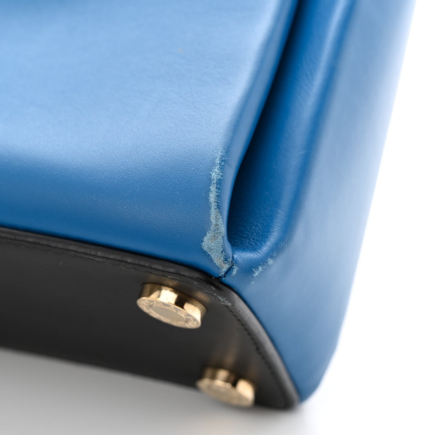 Calfskin Serpenti Viper Top Handle Bag Blue