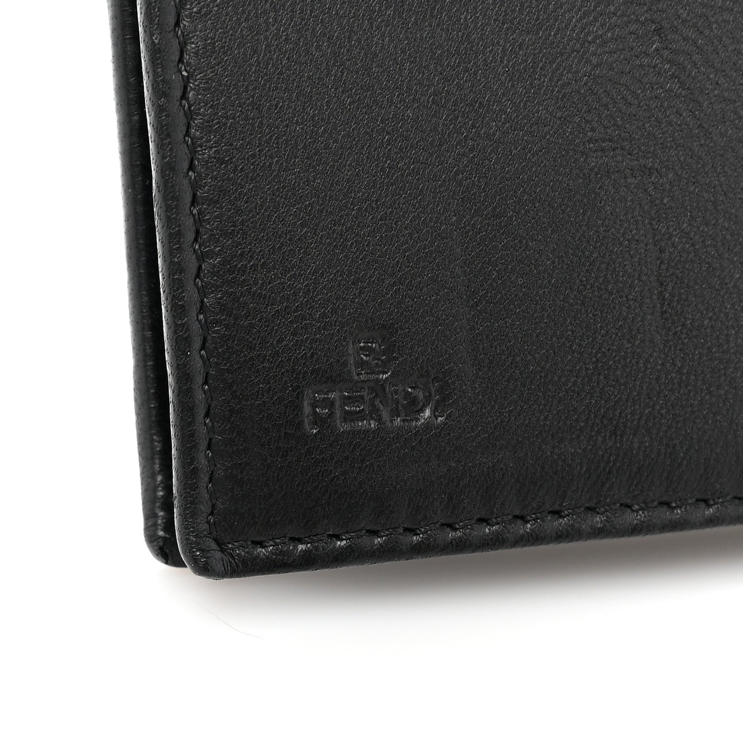 Nappa Logo Embossed Long Wallet On Chain Black