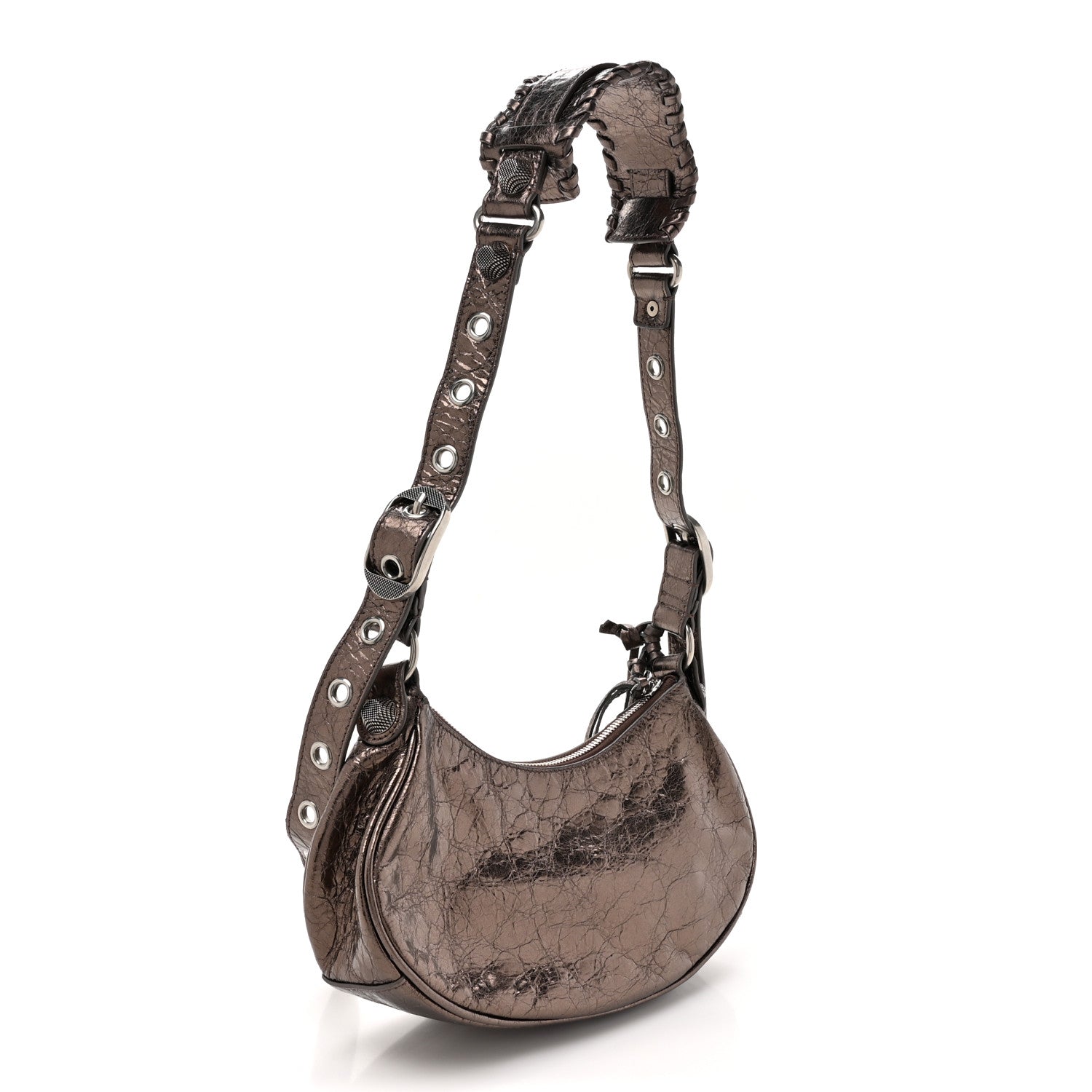 Balenciaga Metallic Agneau Arena Le Cagole Shoulder Bag XS Dark Bronze 3 of 12