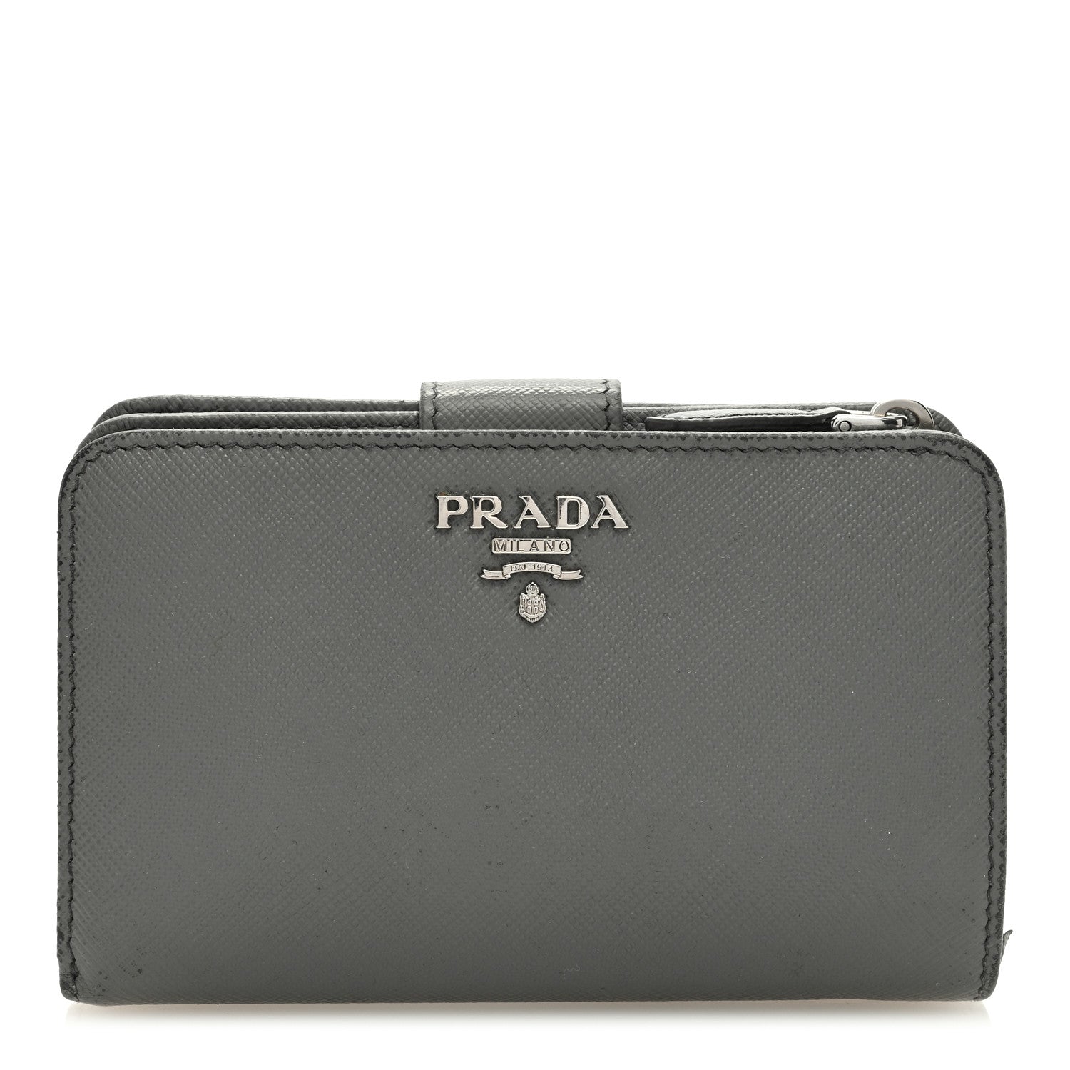 Prada Saffiano Metal Compact Wallet Marmo 1 of 10
