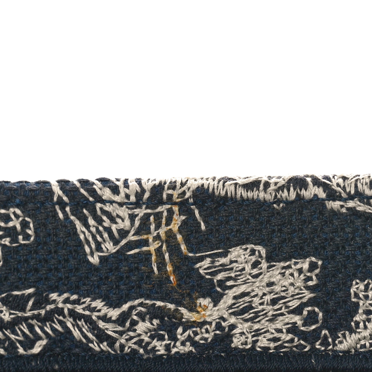 Canvas Embroidered Medium Toile De Jouy Reverse Book Tote Blue