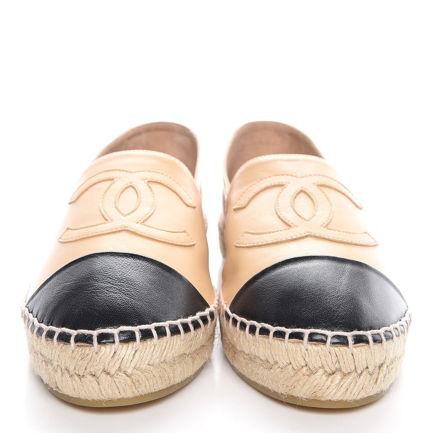 Lambskin CC Espadrilles 39 Beige Black