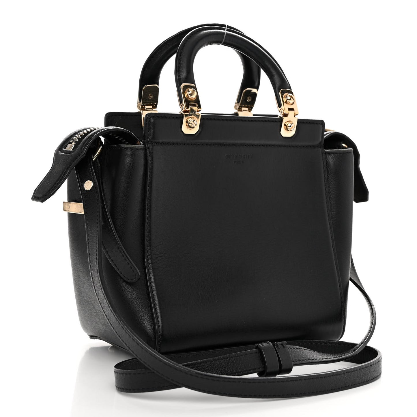 Calfskin Mini HDG Top Handle Crossbody Bag Black