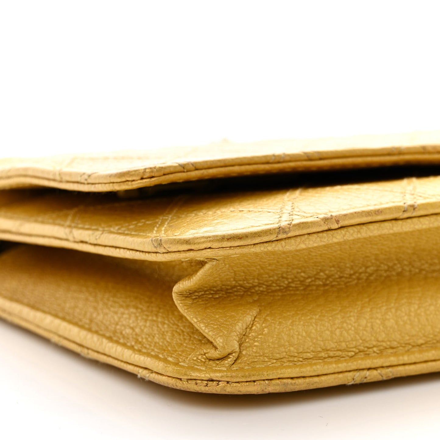 Caviar Quilted Wallet on Chain WOC Yellow