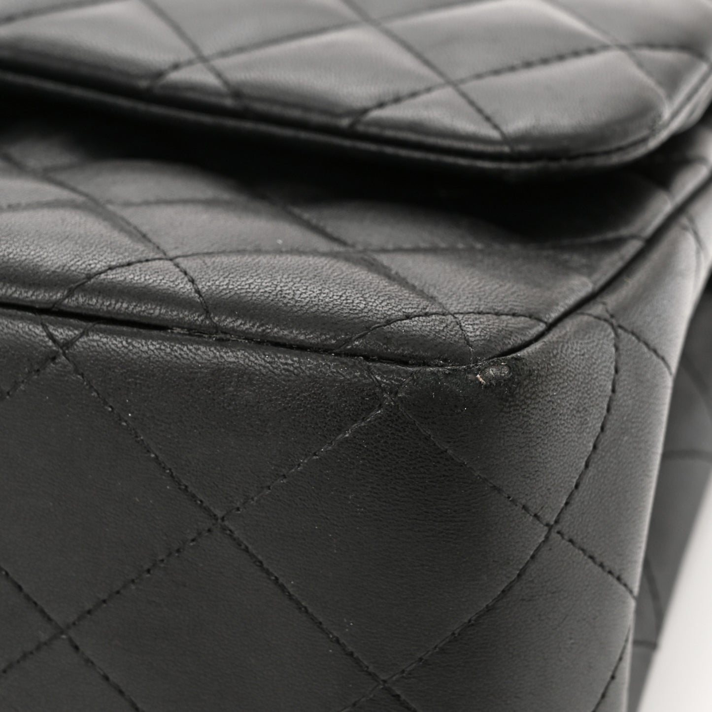 Lambskin Quilted Jumbo Double Flap Black