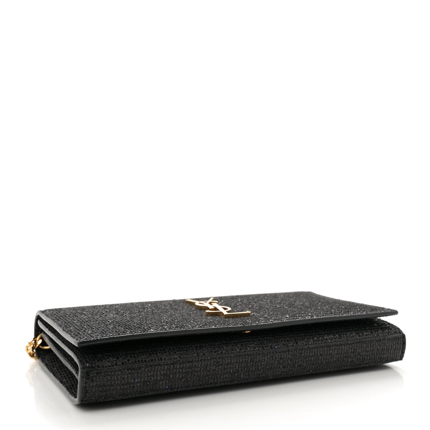 Glitter Classic Monogram Galactica Chain Wallet Black