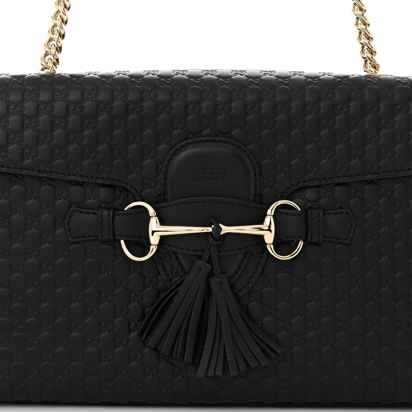 Microguccissima Medium Emily Chain Shoulder Bag Black