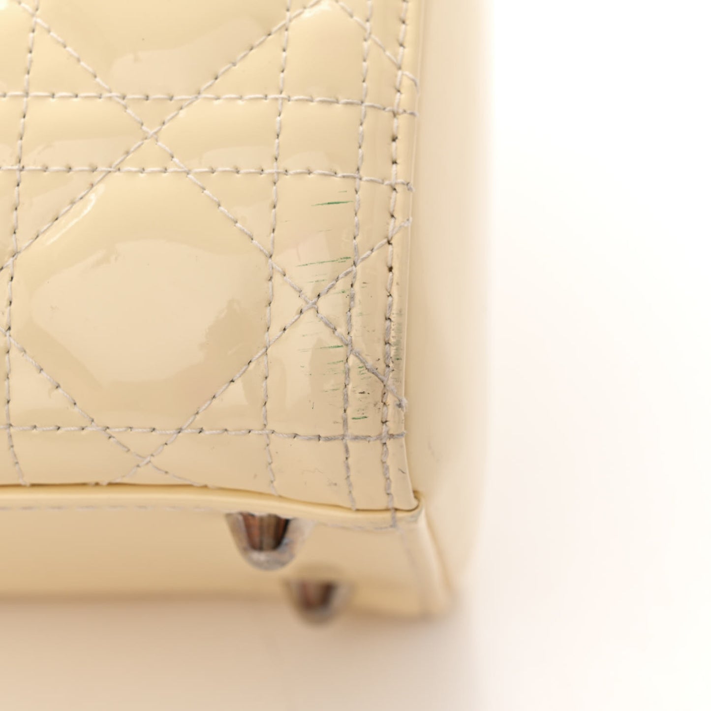 Patent Cannage Large Lady Dior White