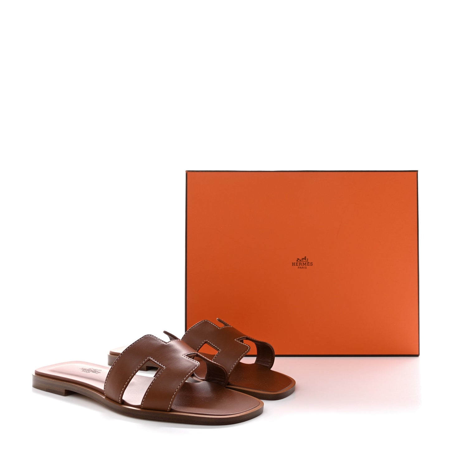Box Calfskin Oran Sandals 37.5 Gold