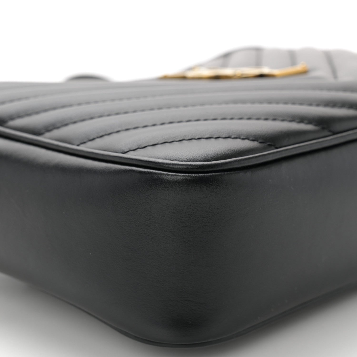 Saint Laurent Calfskin Matelasse Monogram Lou Camera Bag Black 9 of 12