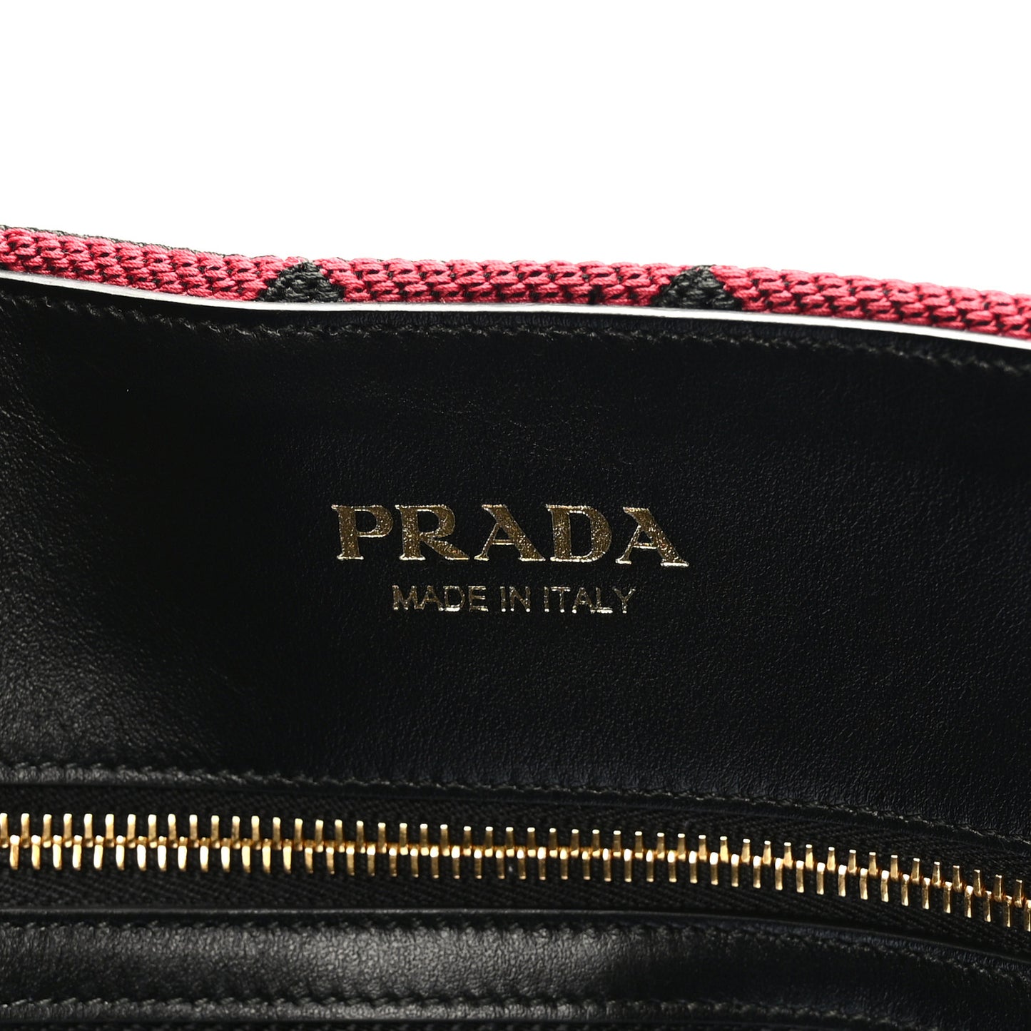 Jacquard Saffiano Triangolo Symbole Embroidered Shopping Tote Black Ciliegia