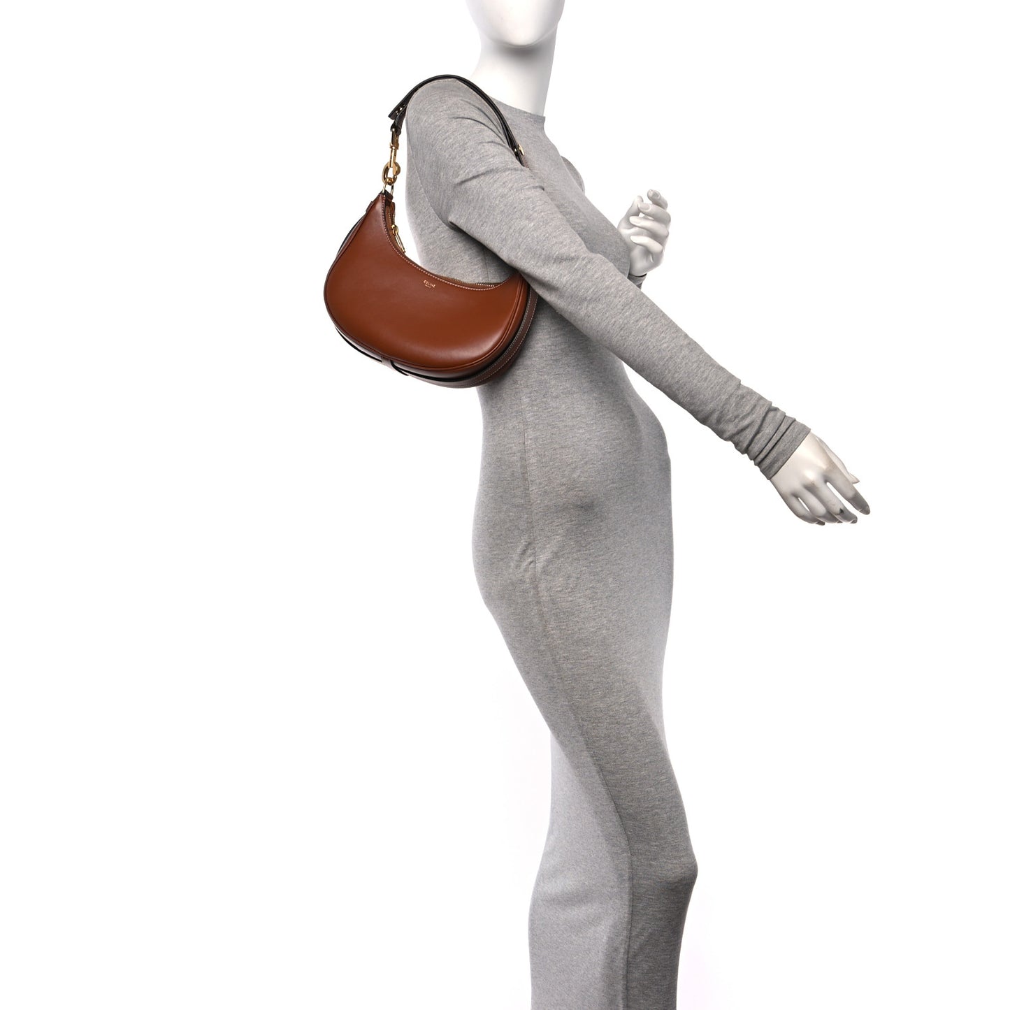 Smooth Calfskin Medium Strap Ava Shoulder Bag Tan