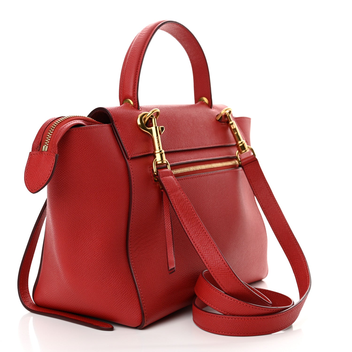 Celine Baby Grained Calfskin Micro Belt Bag Coquelicot 3 of 14
