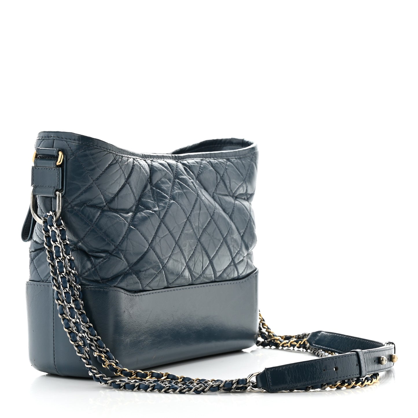 Aged Calfskin Quilted Medium Gabrielle Hobo Blue