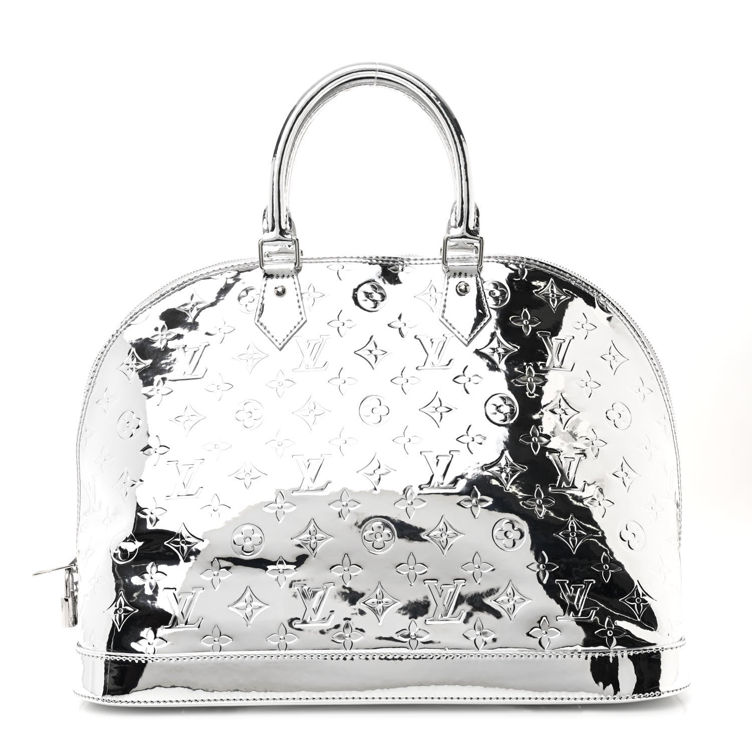 LOUIS VUITTON モノグラム　シルバー　Lサイズ Louis Vuitton Monogram Miroir Alma GM Silver 1618493 – FASHIONPHILE