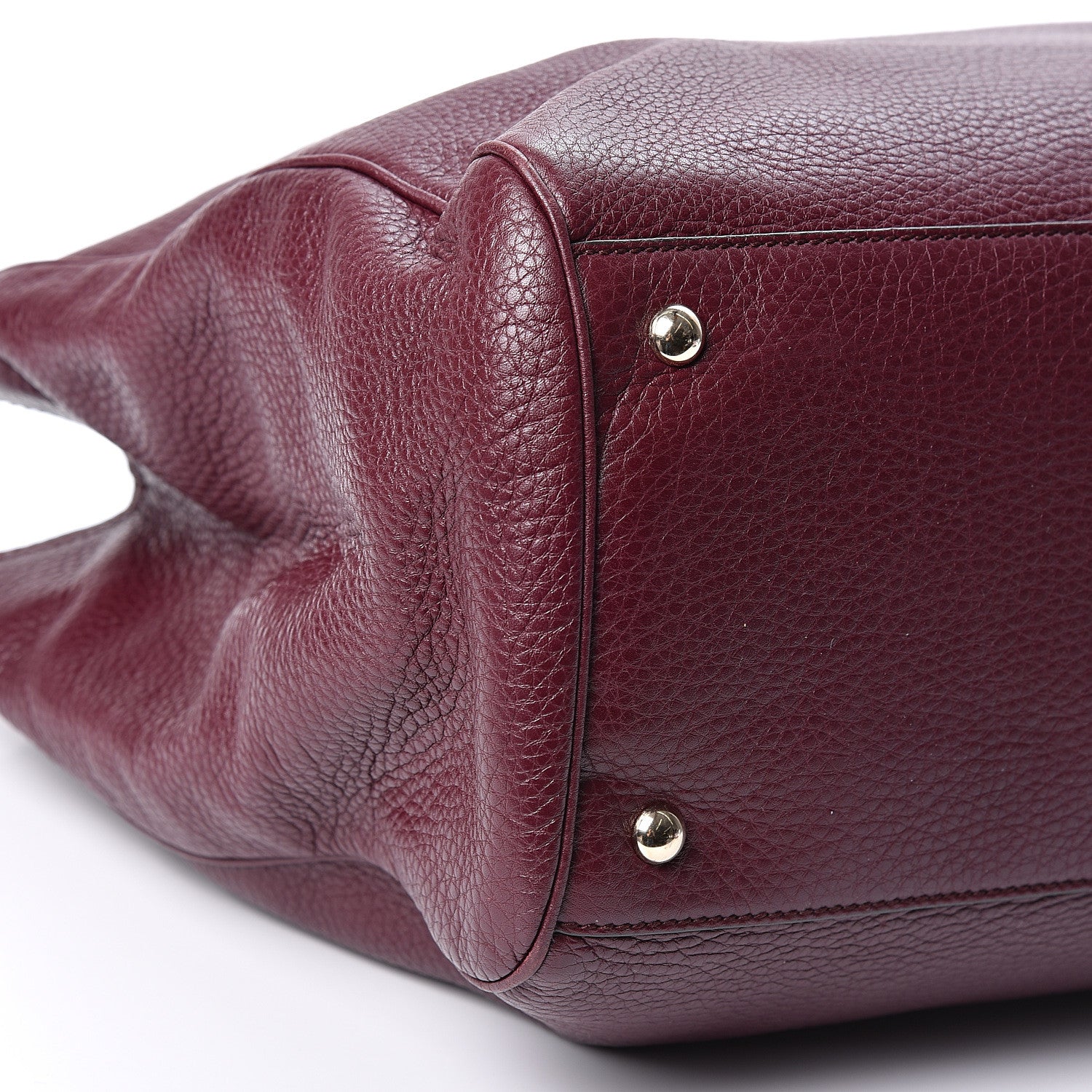 Gucci Calfskin Large Bamboo Shopper Tote Burgundy 9 of 11