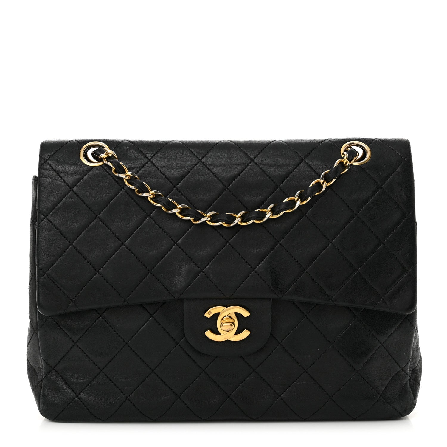 Chanel Lambskin Quilted Medium Double Flap Black 1 of 15