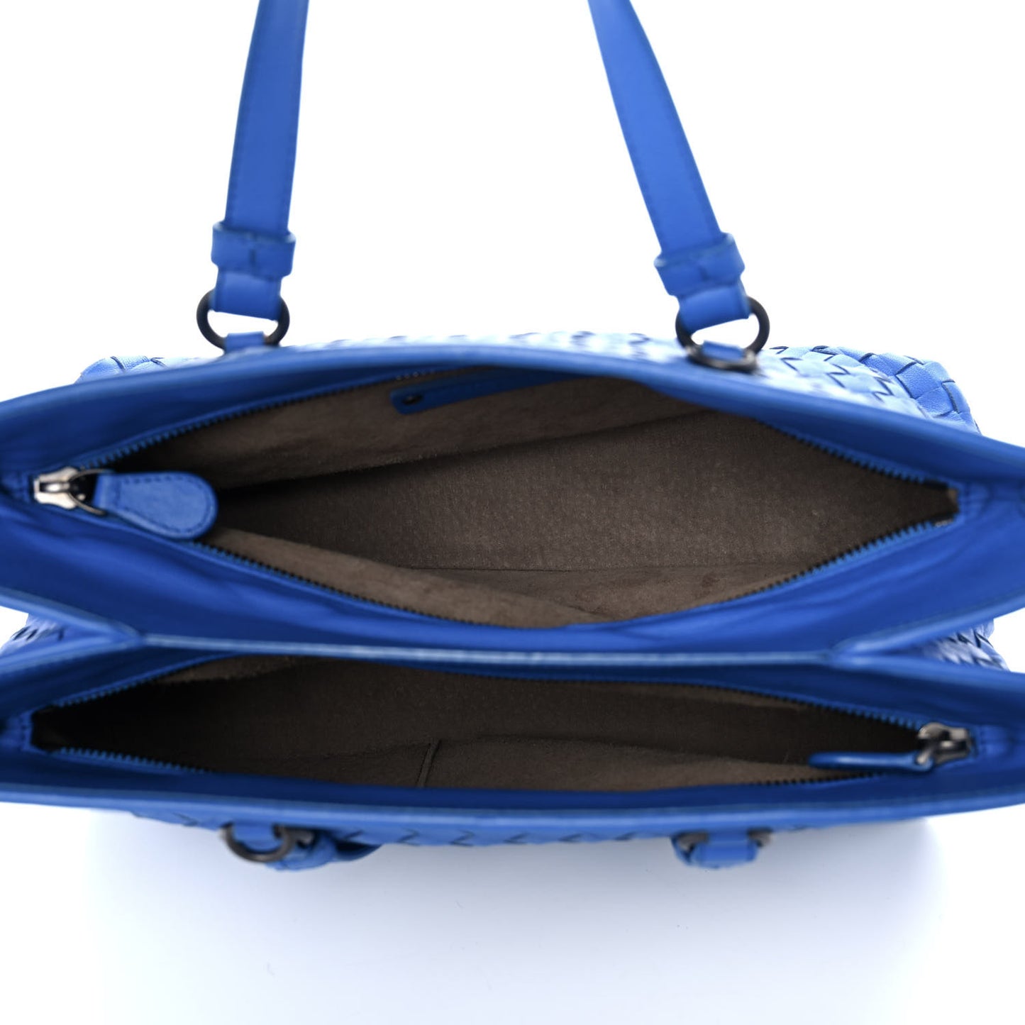 Nappa Intrecciato Small Accordion Tote Blue