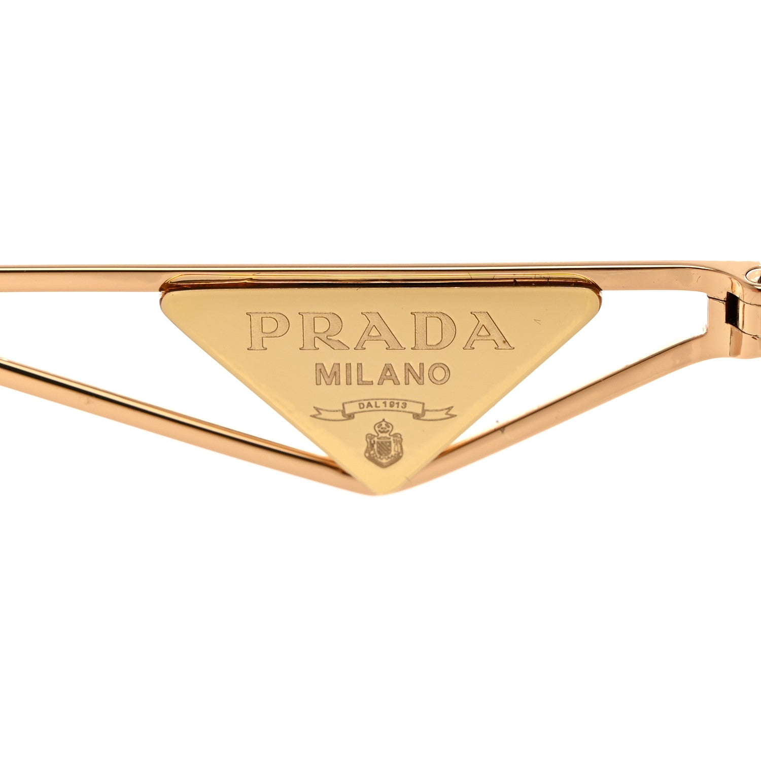 Prada Metal Symbole Triangle Logo Sunglasses SPRA50 Beige 5 of 9