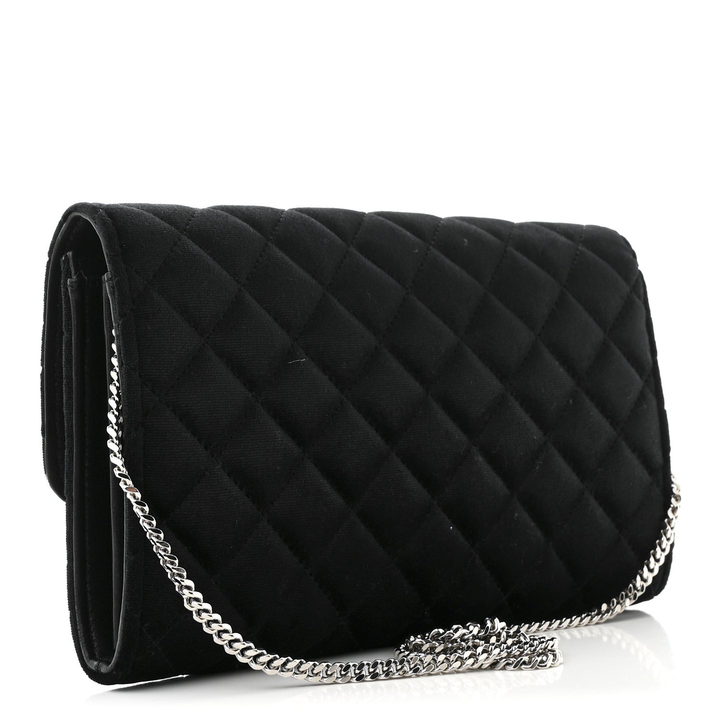 Velvet Quilted Medusa Wallet On Chain Black