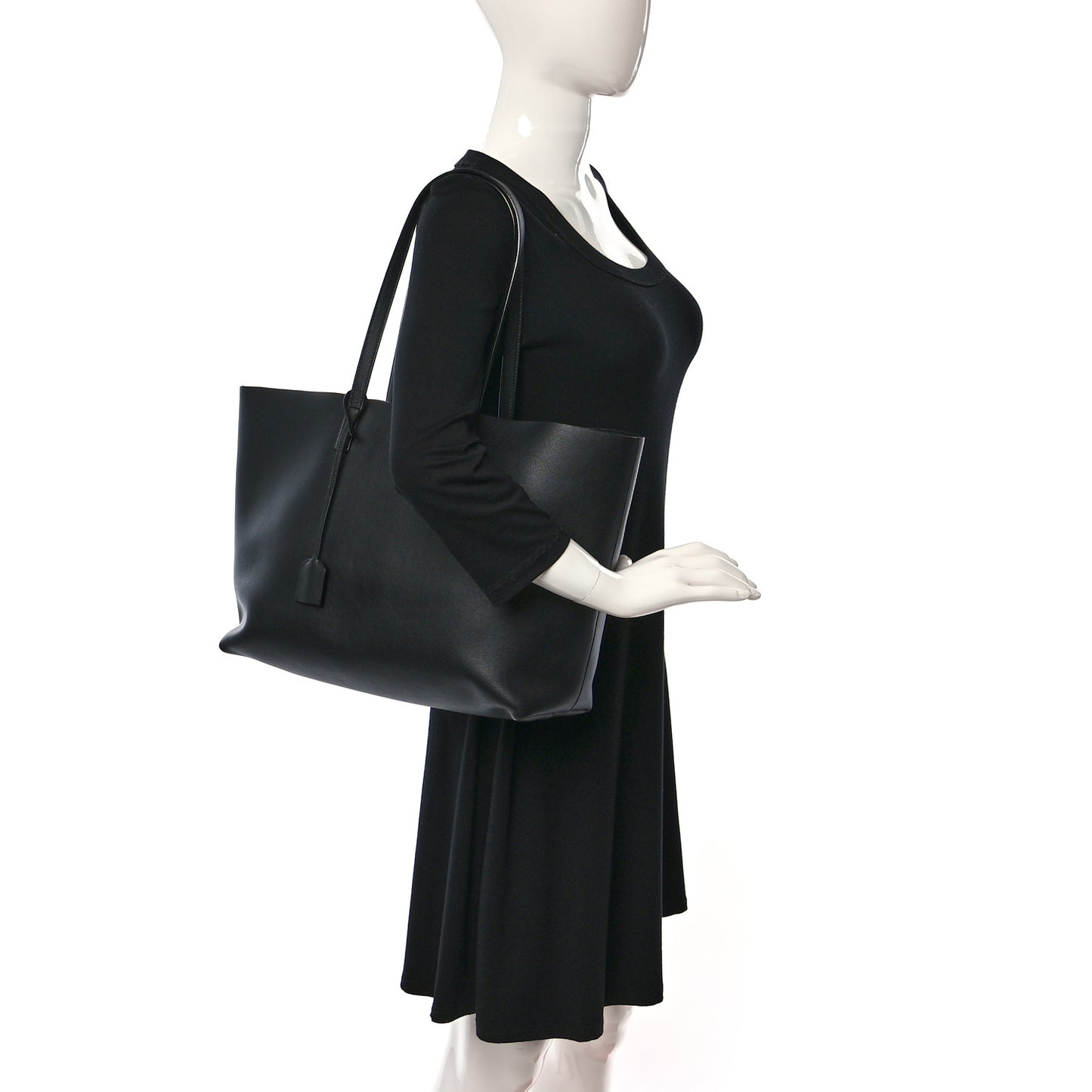 Calfskin Large Shopping Tote Black