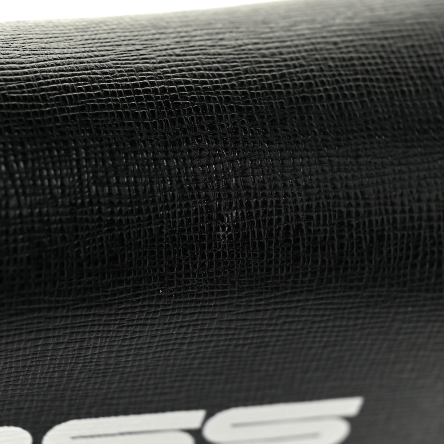 Saffiano Logo Baby Flap Bag Black White