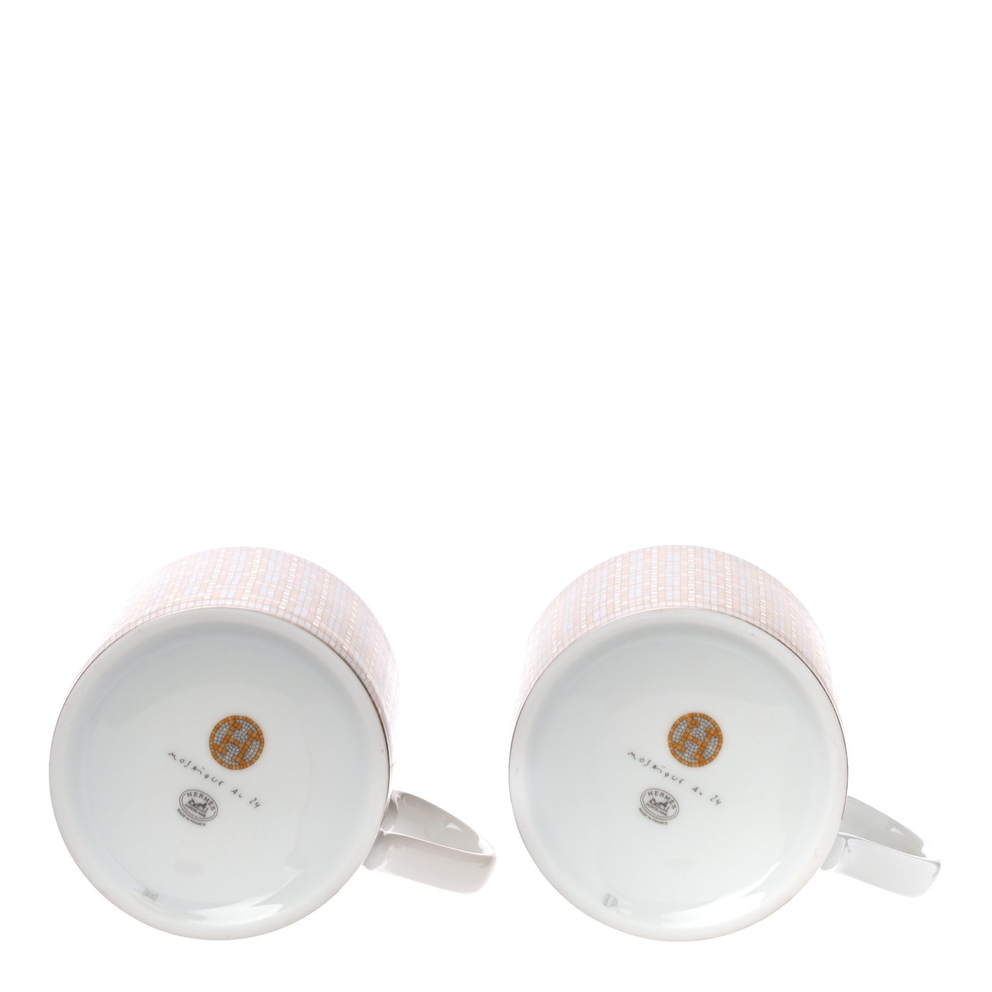 Porcelain Mosaique au 24 Mug Set of 2 Gold