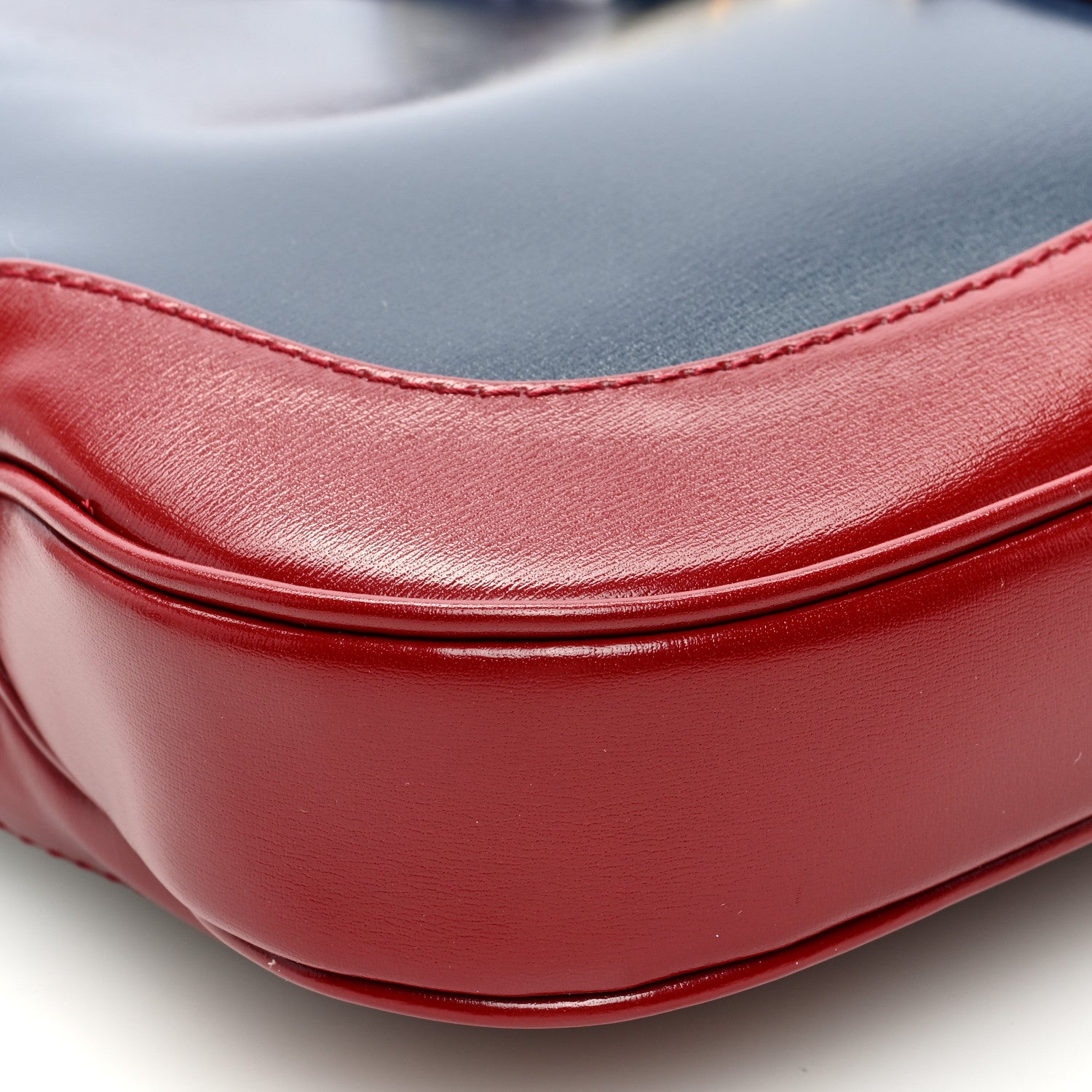 Gucci Boarded Dyana Lux Calfskin Bi-Color Small Jackie 1961 Hobo Burgundy Navy 8 of 9