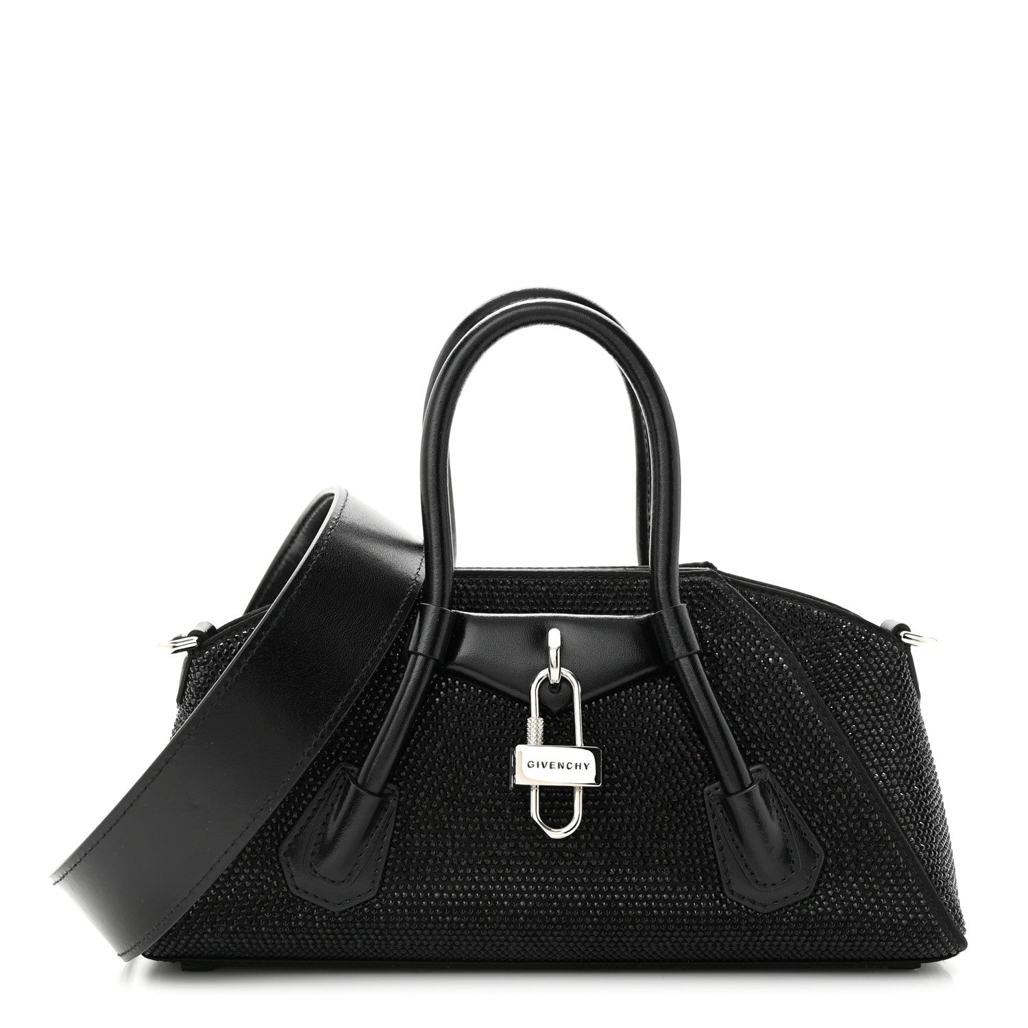 Givenchy Lambskin Satin Strass Mini Antigona Stretch Black 1 of 9