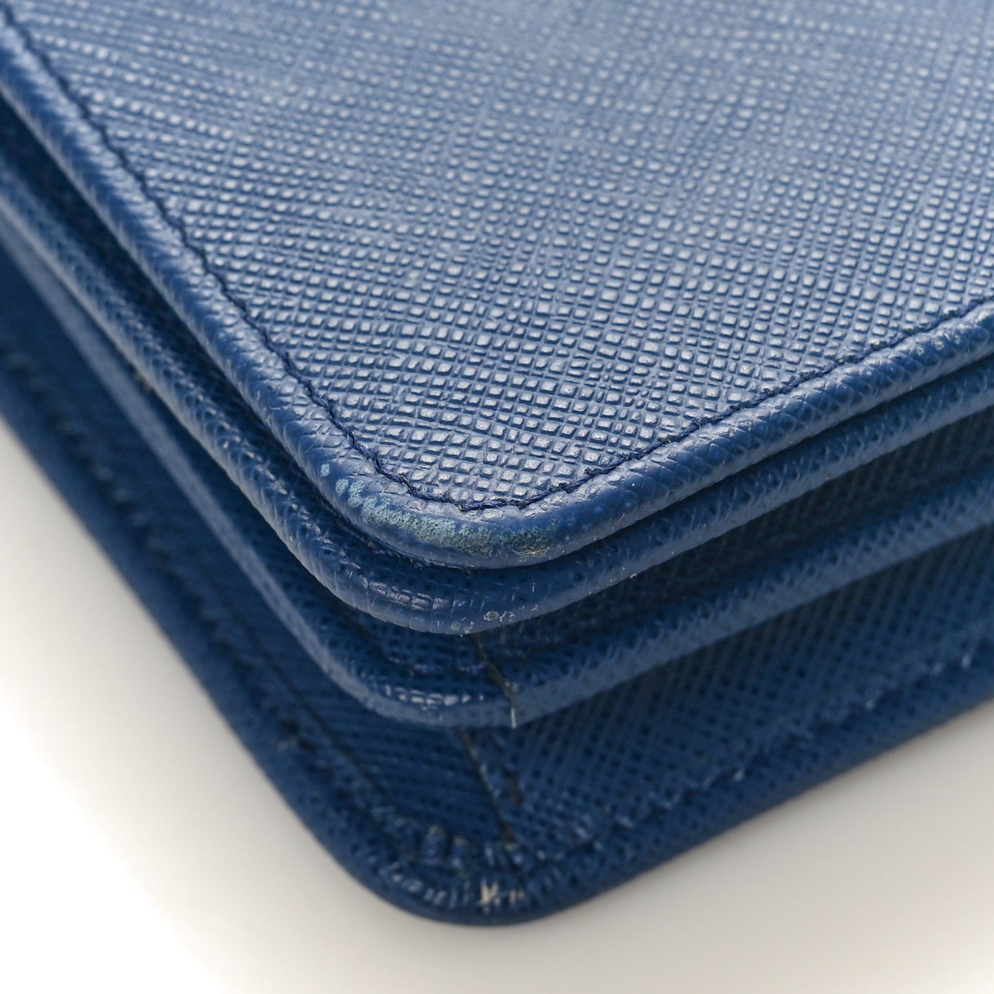 Saffiano Lux Chain Wallet Bluette