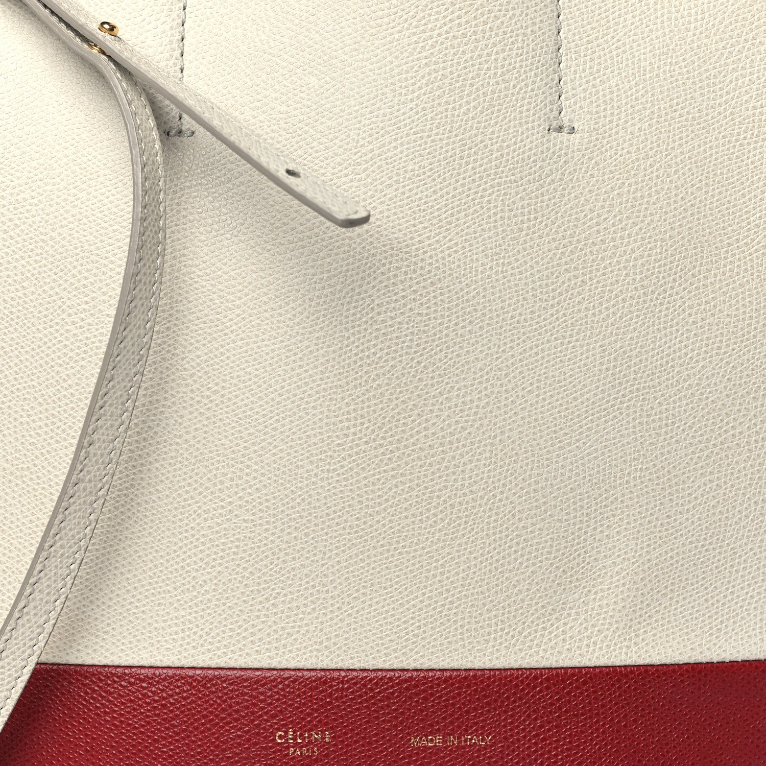 Celine Grained Calfskin Small Vertical Bi-Cabas Cream Red 7 of 13