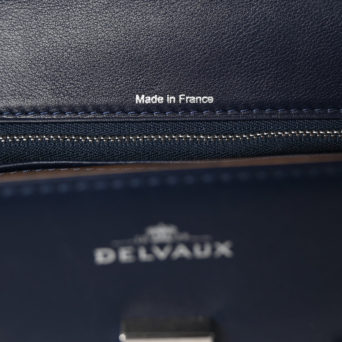 Calfskin MM Tempete Satchel Navy